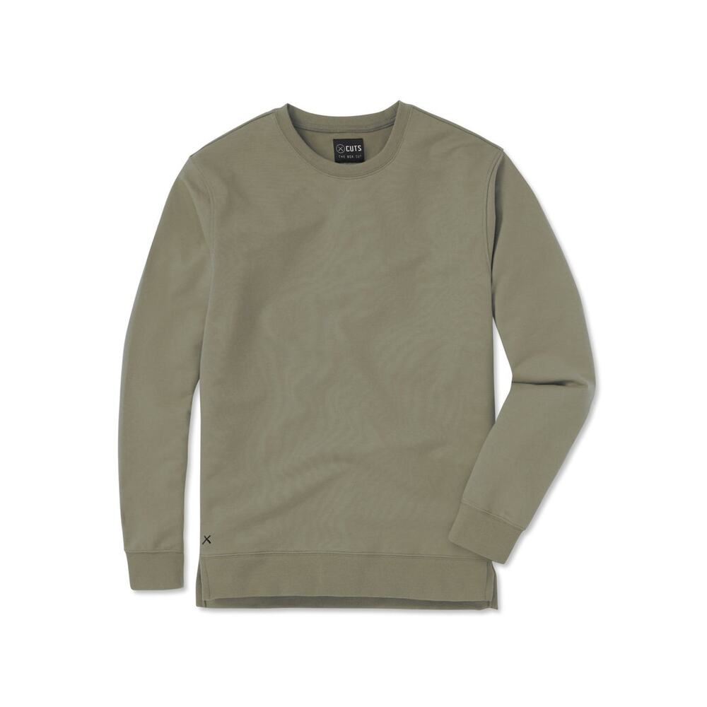 Cuts Coyote Pullover Crew Split-Hem Sweatshirt- L - image 1